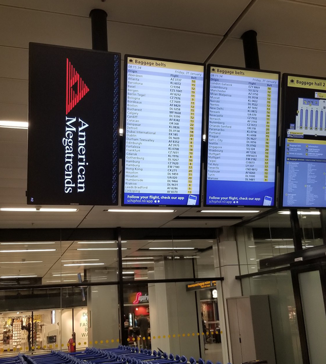 a large screen with several screens
